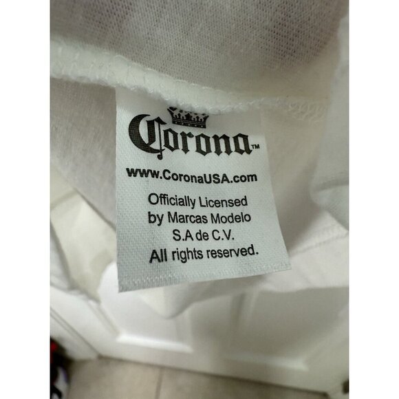 Men’s Corona Long Sleeve Hooded White Tshirt Large NWT - Picture 7 of 9